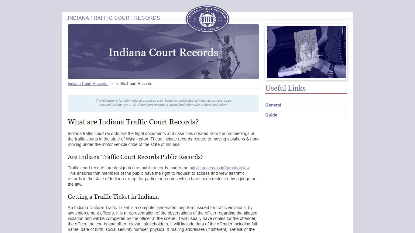 Indiana Traffic Court Records | IndianaCourtRecords.us