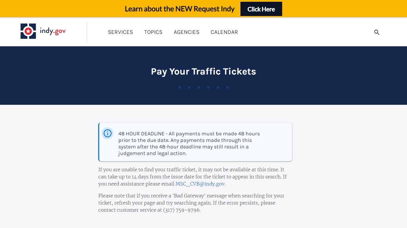 Pay Your Traffic Tickets - indy.gov