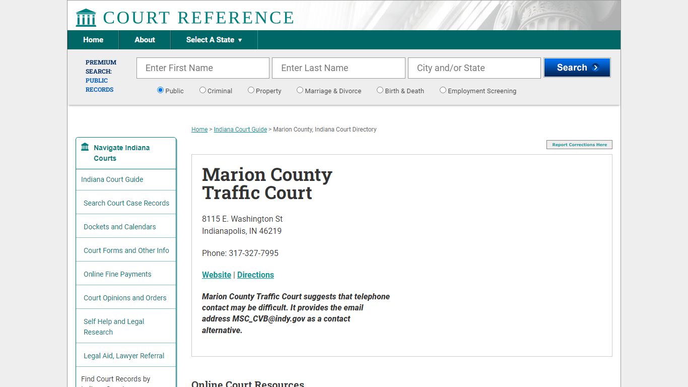 Marion County Traffic Court - CourtReference.com